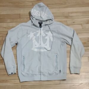 Stussy Light Light Blue Hoodie with White Logo